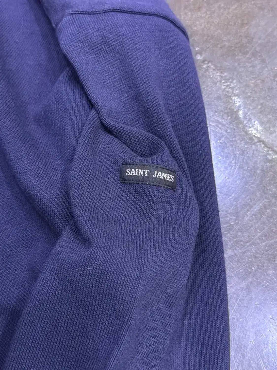 세인트제임스 암로고 스트라이프 패치 긴팔티 네이비 XL 상품이미지5