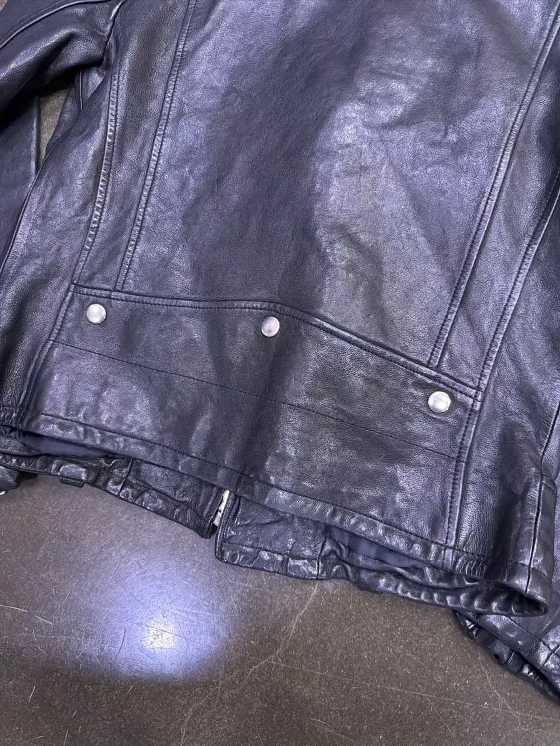 빈티지 양가죽 워싱 레더 지퍼 더블 라이더자켓 S 상품이미지6