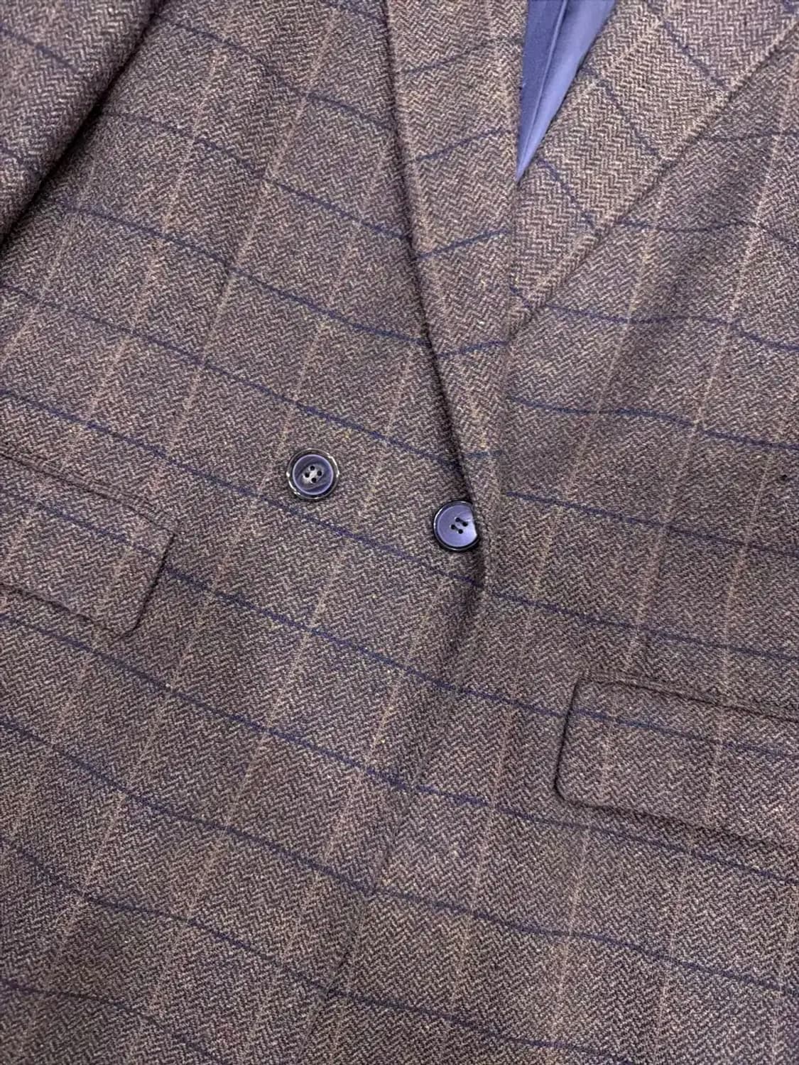 a.t.corner 앳코너 클래식 글렌체크 울 더블 자켓 브라운 M 상품이미지4