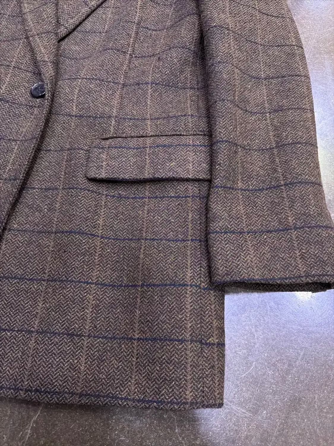 a.t.corner 앳코너 클래식 글렌체크 울 더블 자켓 브라운 M 상품이미지5