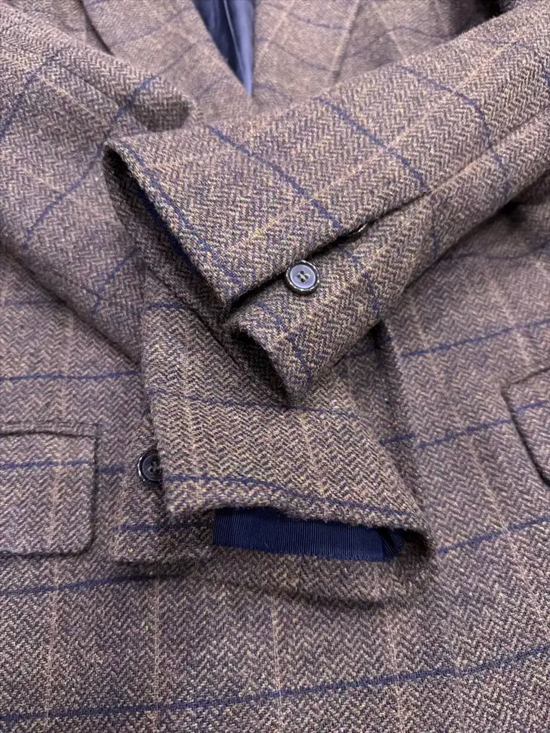 a.t.corner 앳코너 클래식 글렌체크 울 더블 자켓 브라운 M 상품이미지6