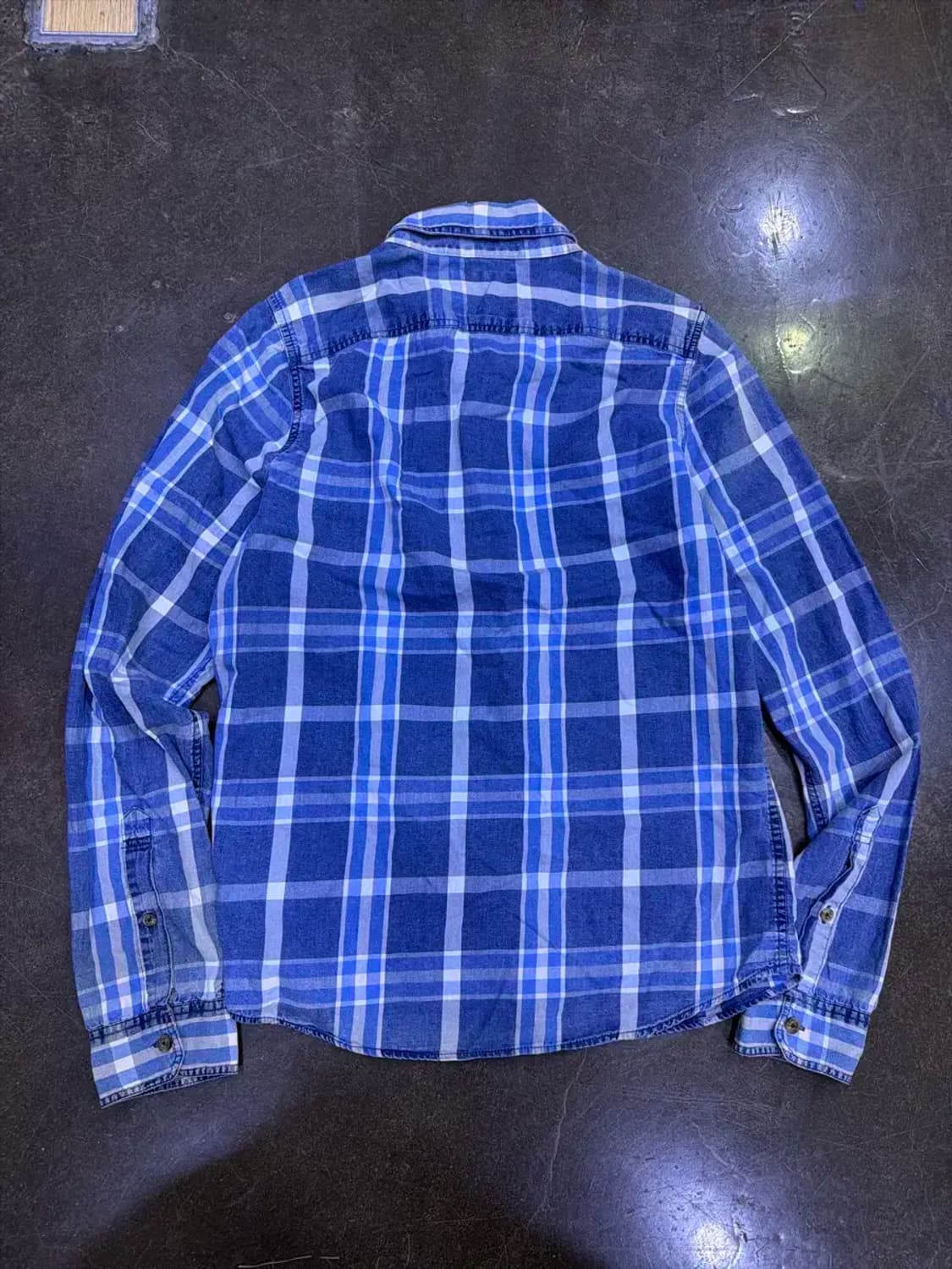 아베크롬비 블루 체크 셔츠 머슬핏 XXL 상품이미지2