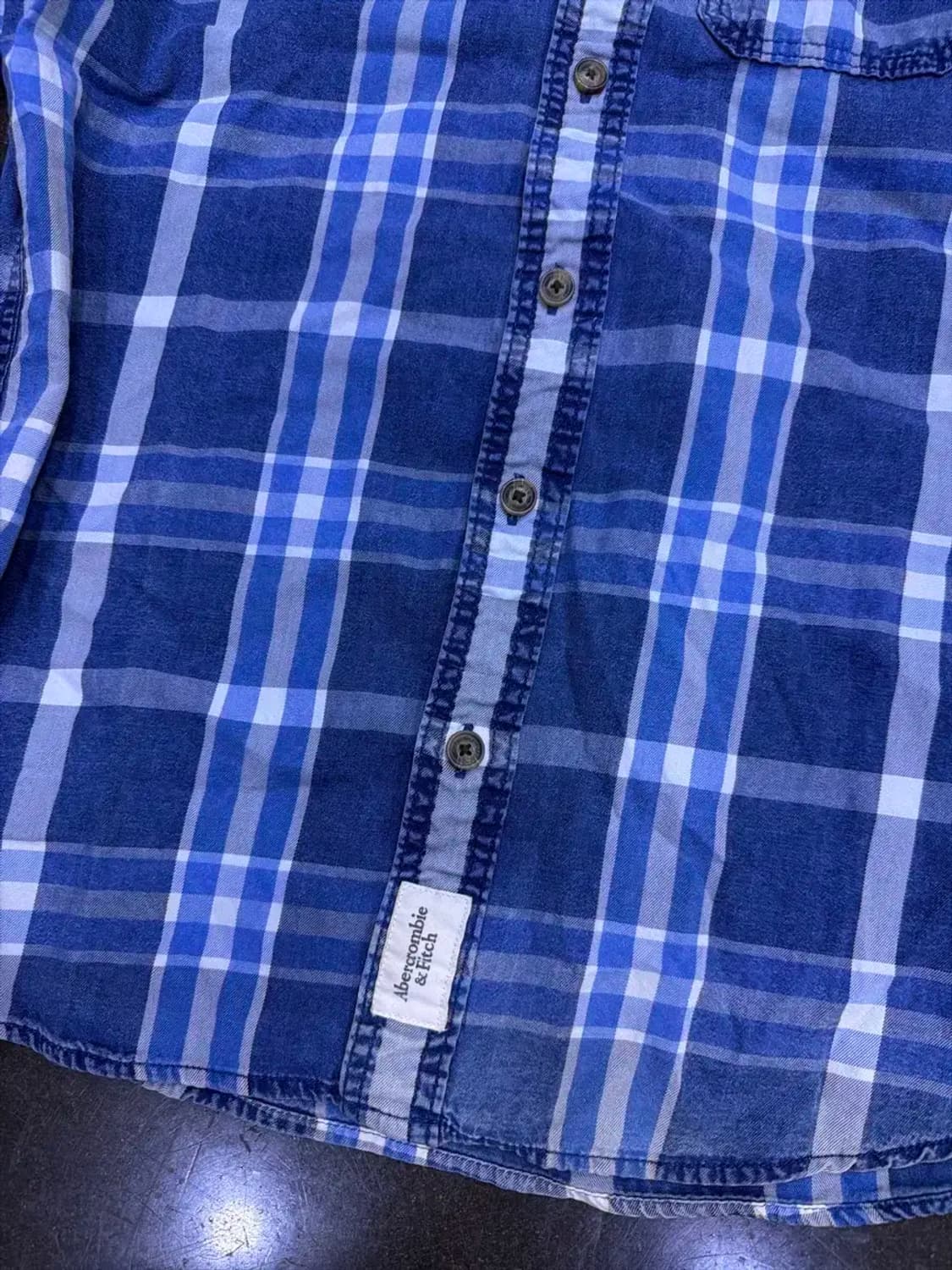 아베크롬비 블루 체크 셔츠 머슬핏 XXL 상품이미지4