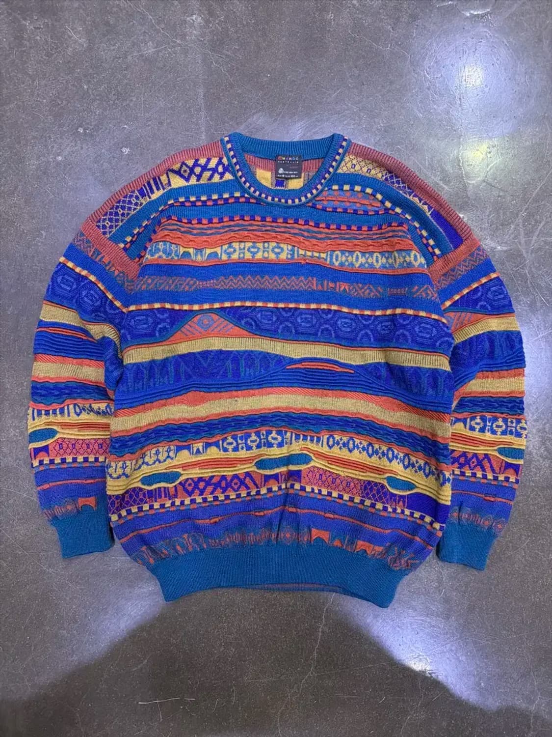 EMAROO 에마루 90's 컬러풀 3D 케이블 니트 스웨터 100 상품이미지1