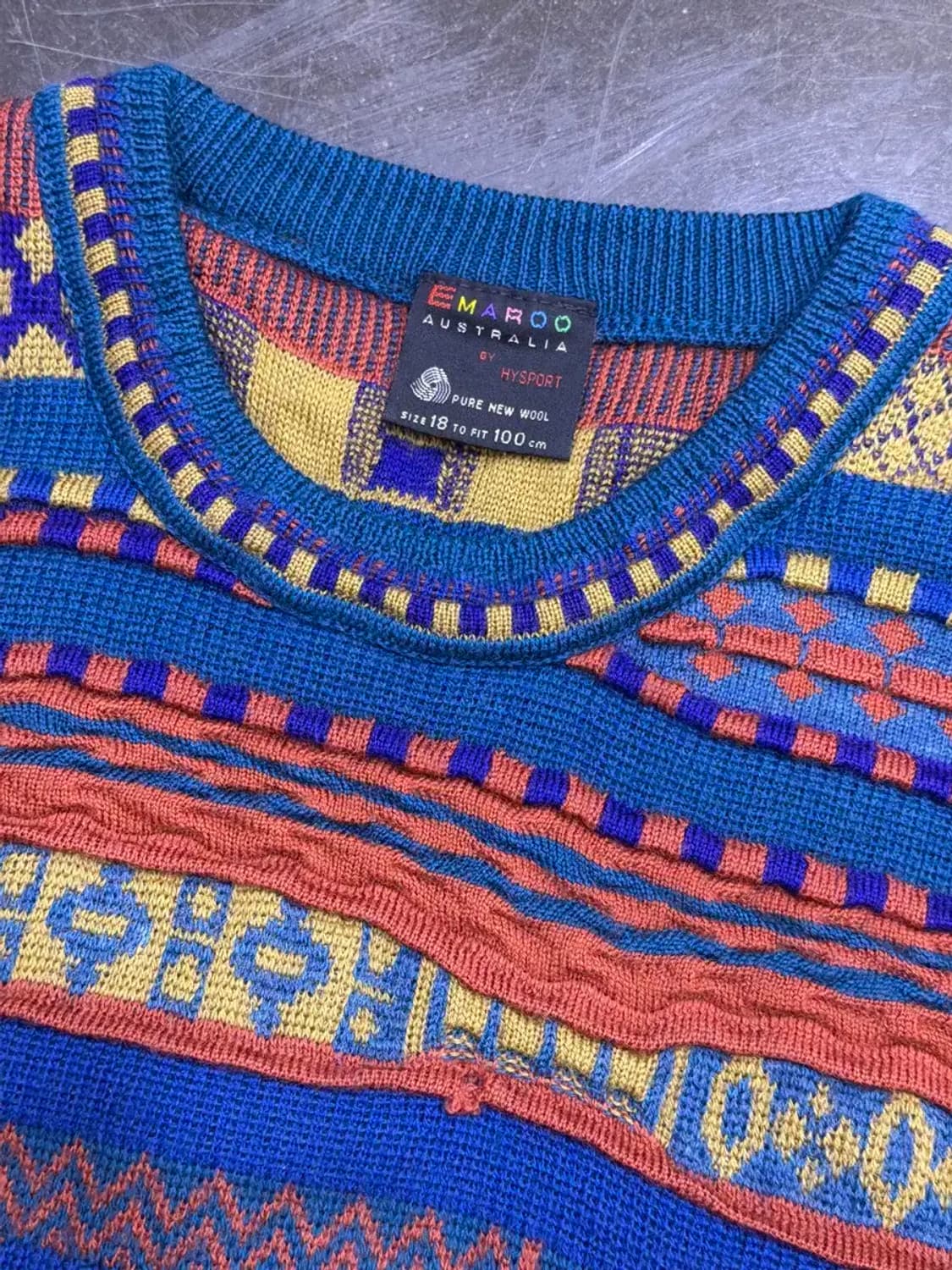 EMAROO 에마루 90's 컬러풀 3D 케이블 니트 스웨터 100 상품이미지3