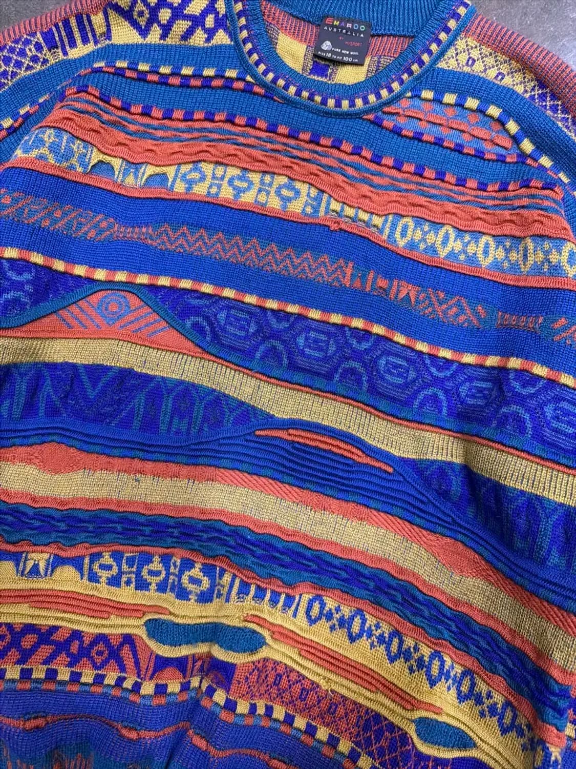 EMAROO 에마루 90's 컬러풀 3D 케이블 니트 스웨터 100 상품이미지4