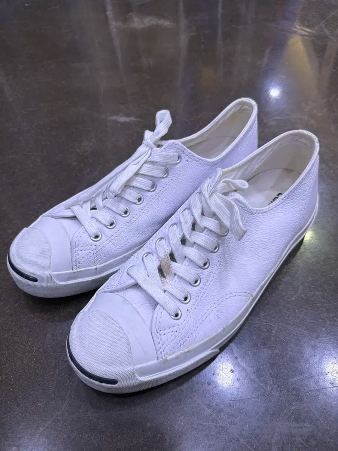 컨버스 잭퍼셀 로우 가죽 레더 화이트 블랙 스니커즈 슈즈 270 상품이미지1