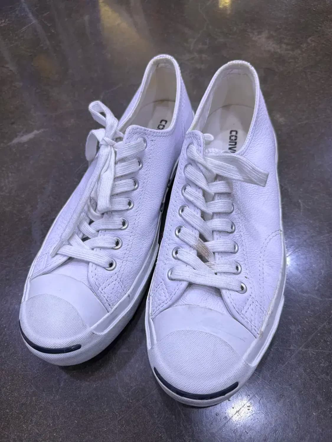 컨버스 잭퍼셀 로우 가죽 레더 화이트 블랙 스니커즈 슈즈 270 상품이미지2