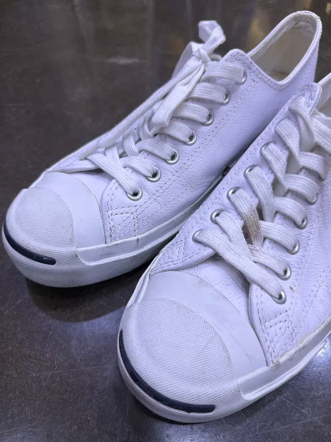 컨버스 잭퍼셀 로우 가죽 레더 화이트 블랙 스니커즈 슈즈 270 상품이미지3