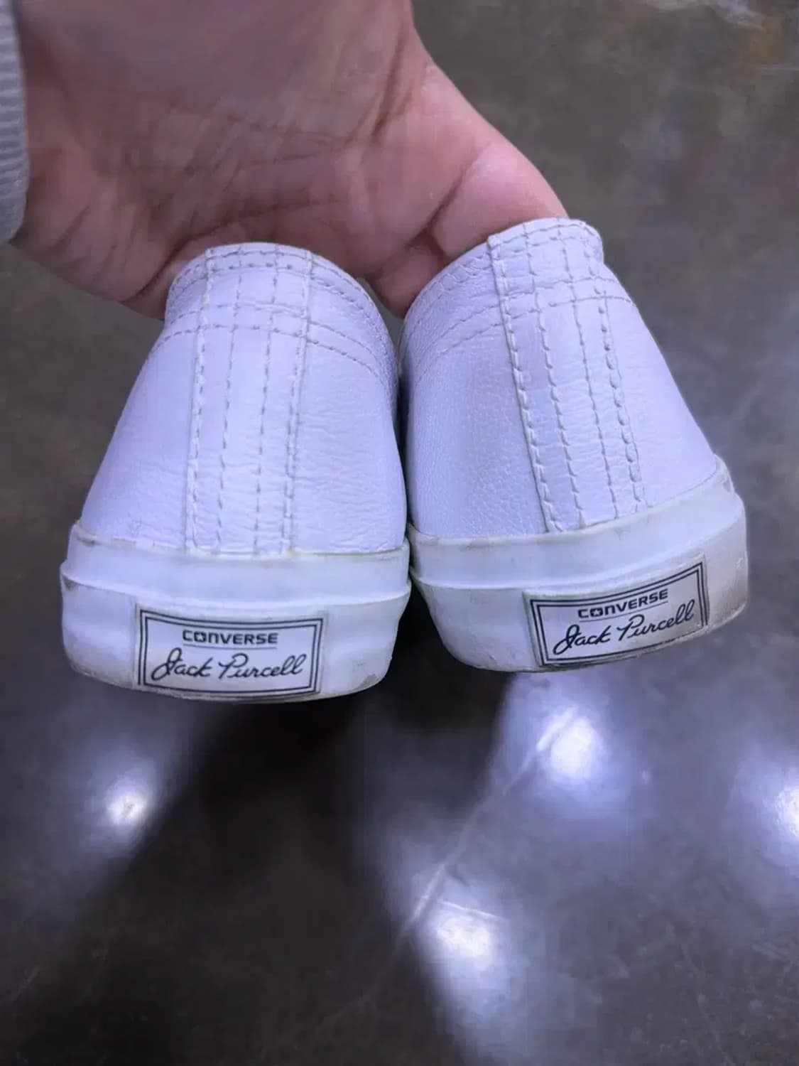 컨버스 잭퍼셀 로우 가죽 레더 화이트 블랙 스니커즈 슈즈 270 상품이미지6