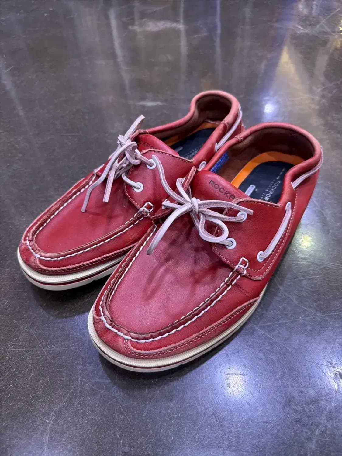 락포트 레더 클래식 보트슈즈 레드 270 상품이미지1