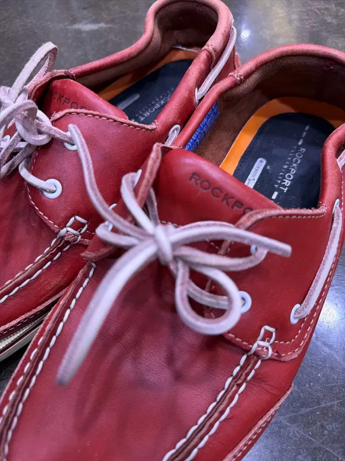 락포트 레더 클래식 보트슈즈 레드 270 상품이미지4