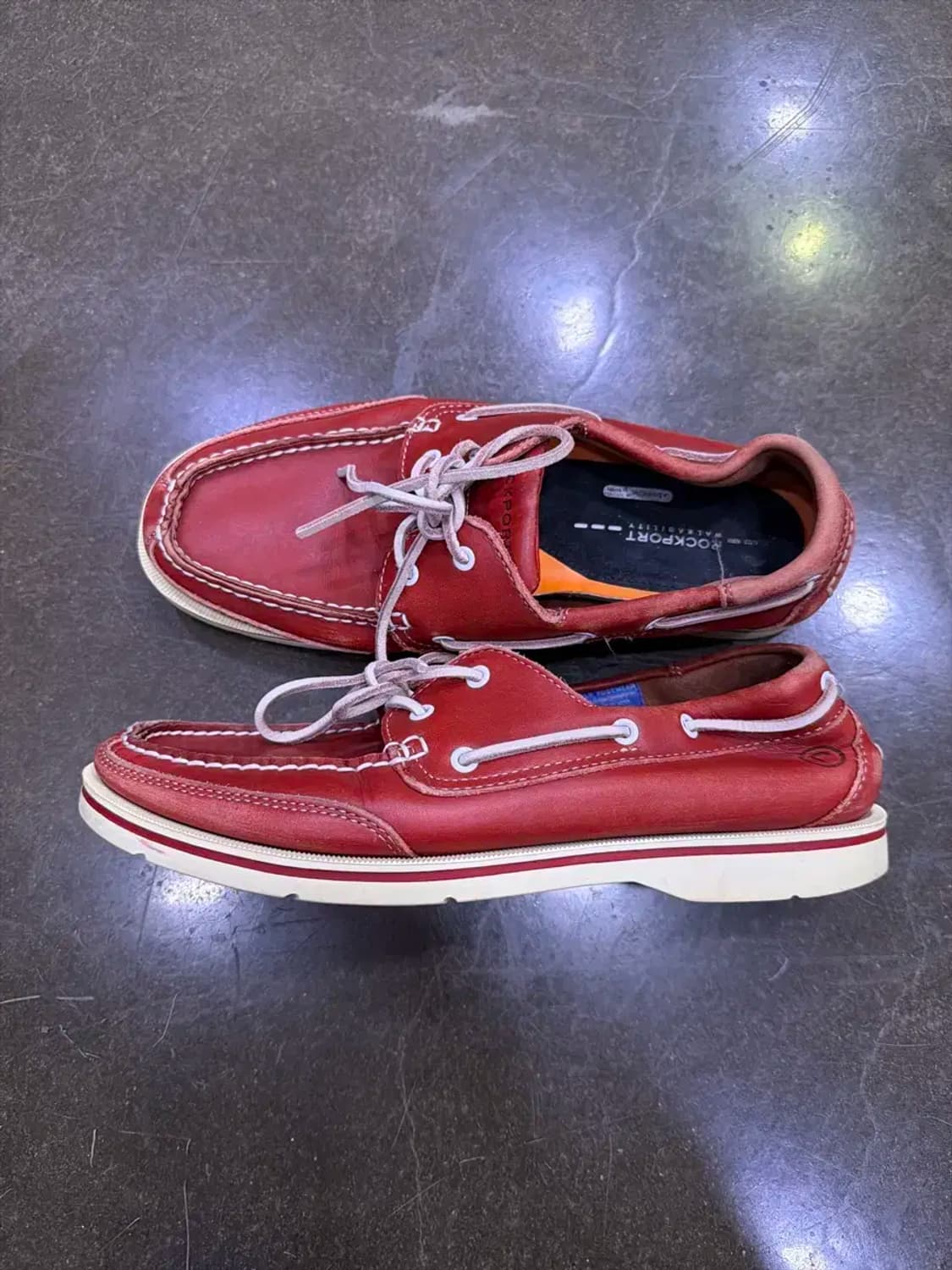 락포트 레더 클래식 보트슈즈 레드 270 상품이미지5