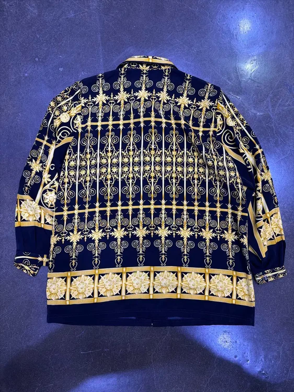 그랜드 핸드 우븐 바로크 패턴 퓨어실크 셔츠 M 상품이미지2