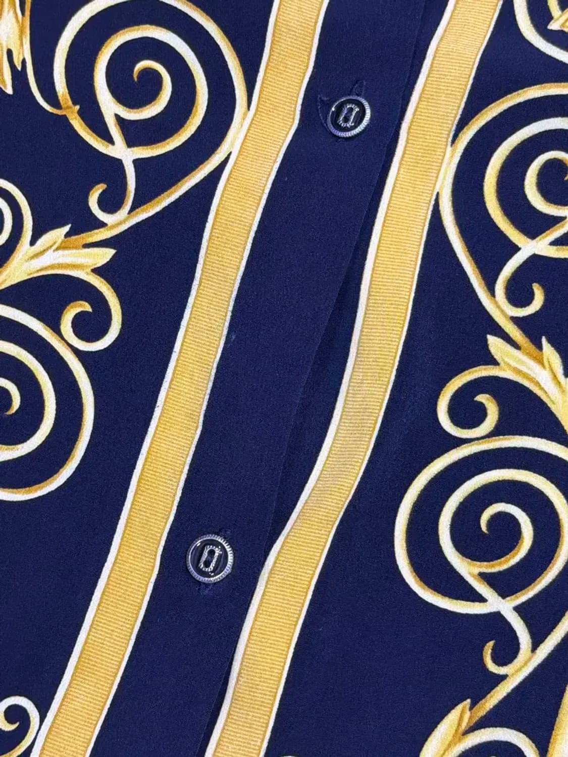 그랜드 핸드 우븐 바로크 패턴 퓨어실크 셔츠 M 상품이미지7