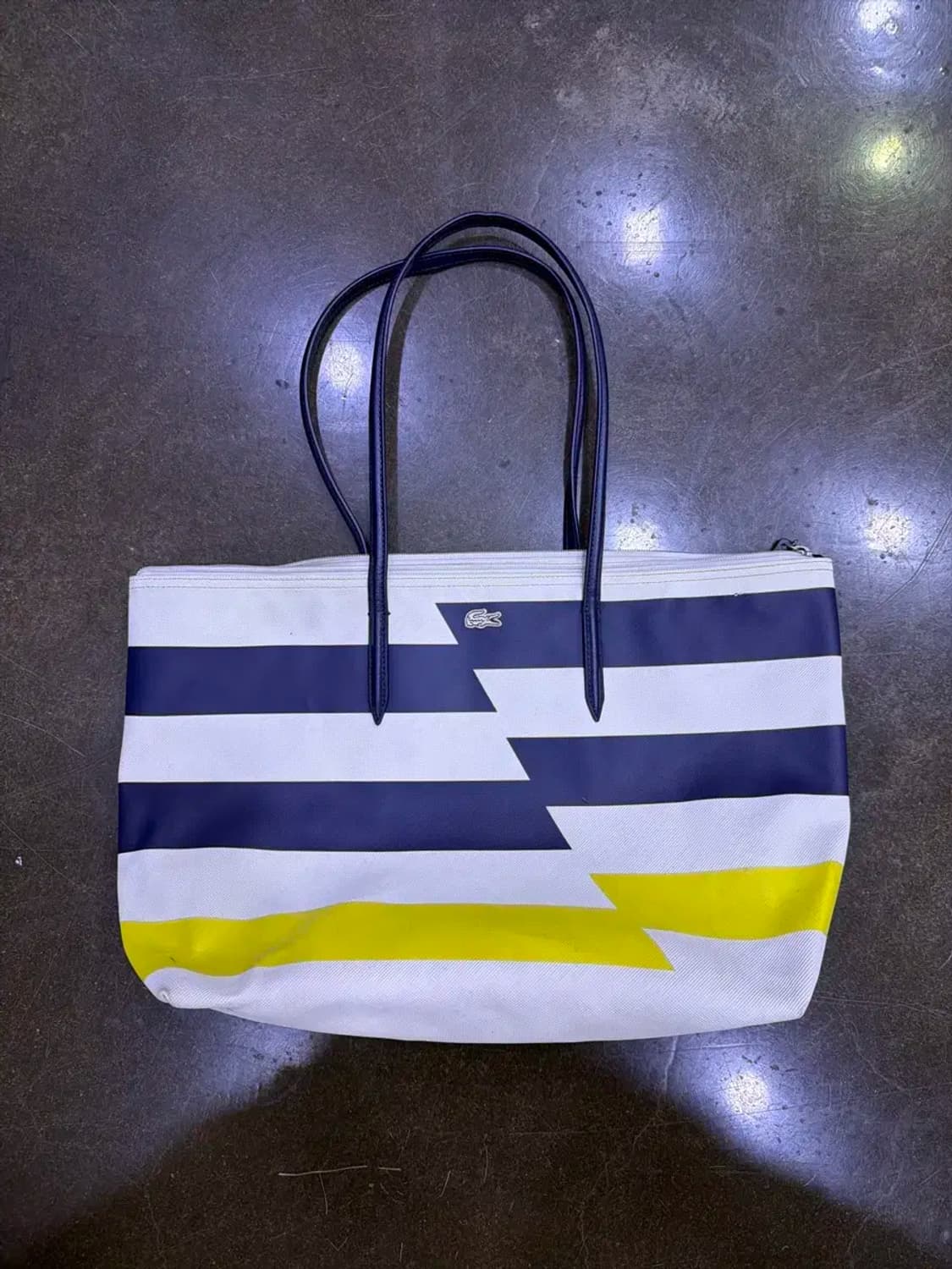 라코스테 x 야츠부키 캡슐 컬렉션 프린트 스트라이프 쇼퍼백 상품이미지1