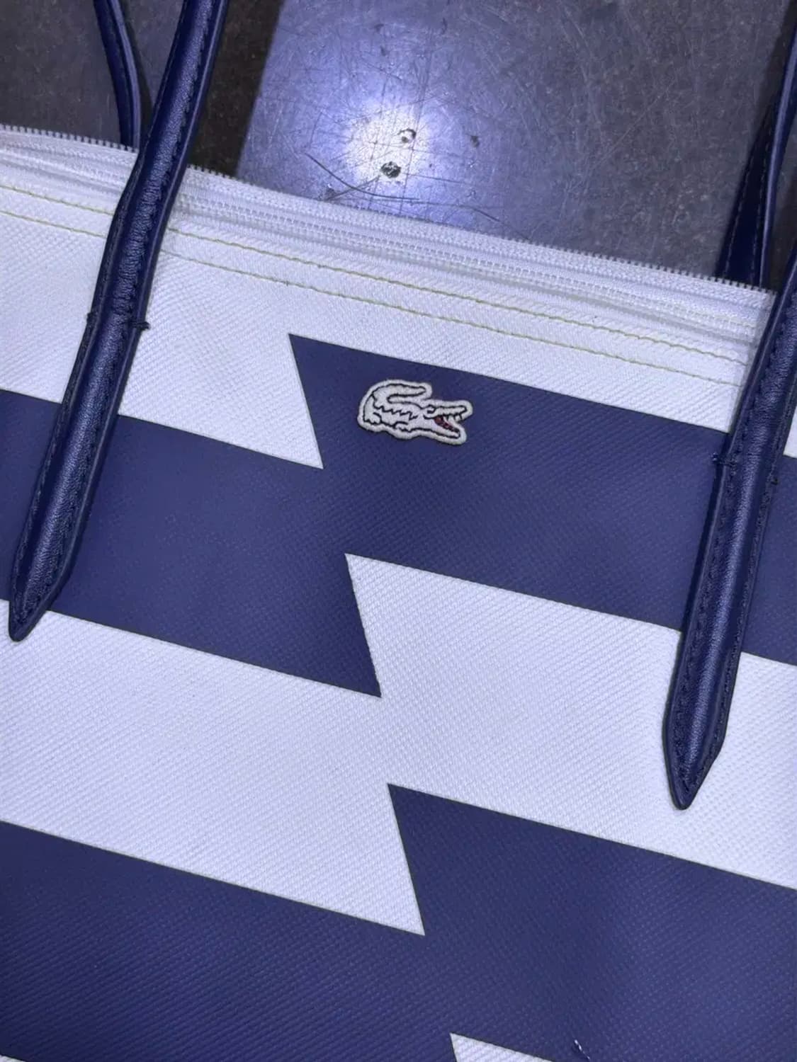 라코스테 x 야츠부키 캡슐 컬렉션 프린트 스트라이프 쇼퍼백 상품이미지3