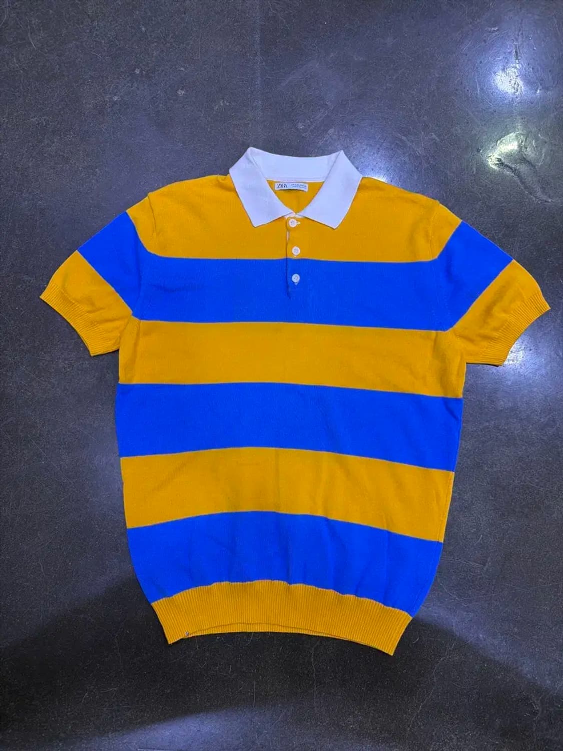 자라 스트라이프 캐쥬얼 니트 럭비티 M 상품이미지2