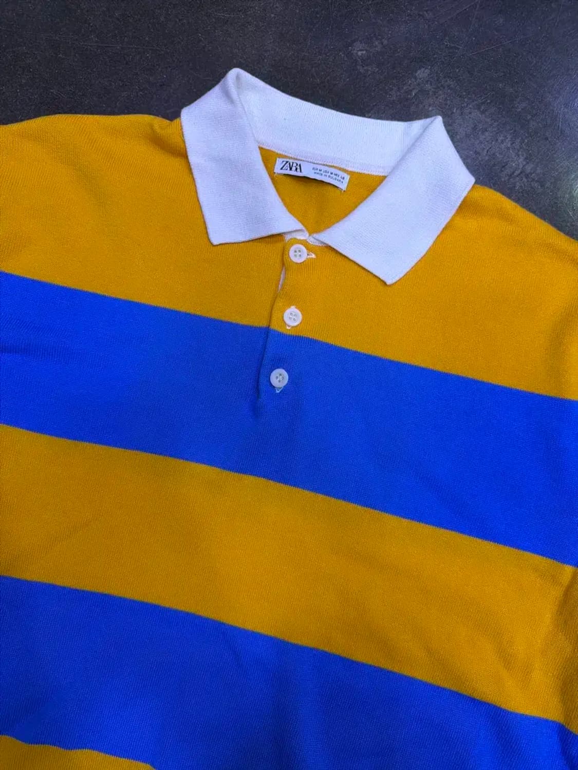 자라 스트라이프 캐쥬얼 니트 럭비티 M 상품이미지4