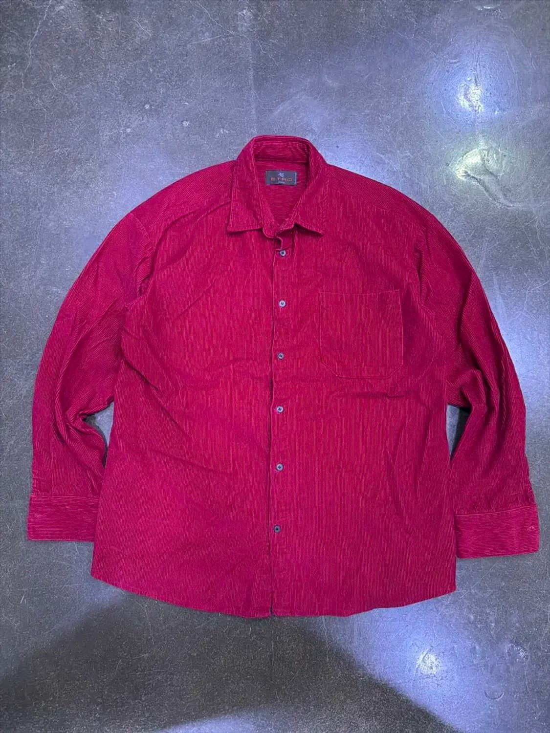 ETRO 에트로 코듀로이 셔츠 버건디 48 상품이미지1