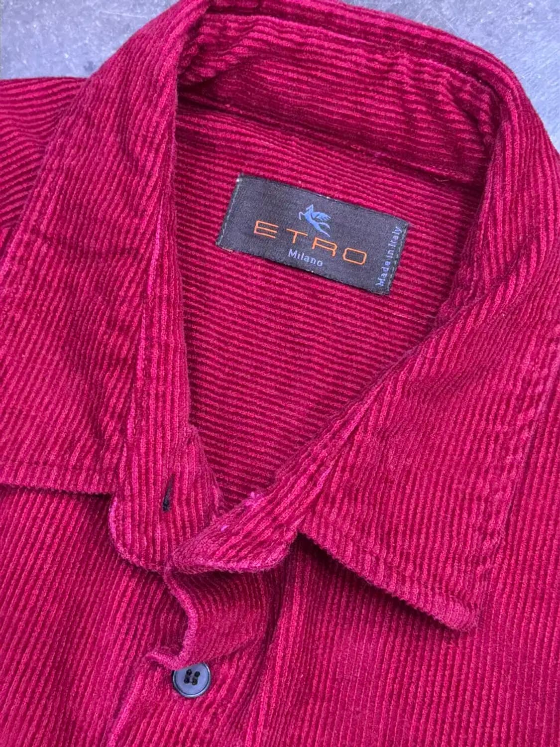 ETRO 에트로 코듀로이 셔츠 버건디 48 상품이미지3