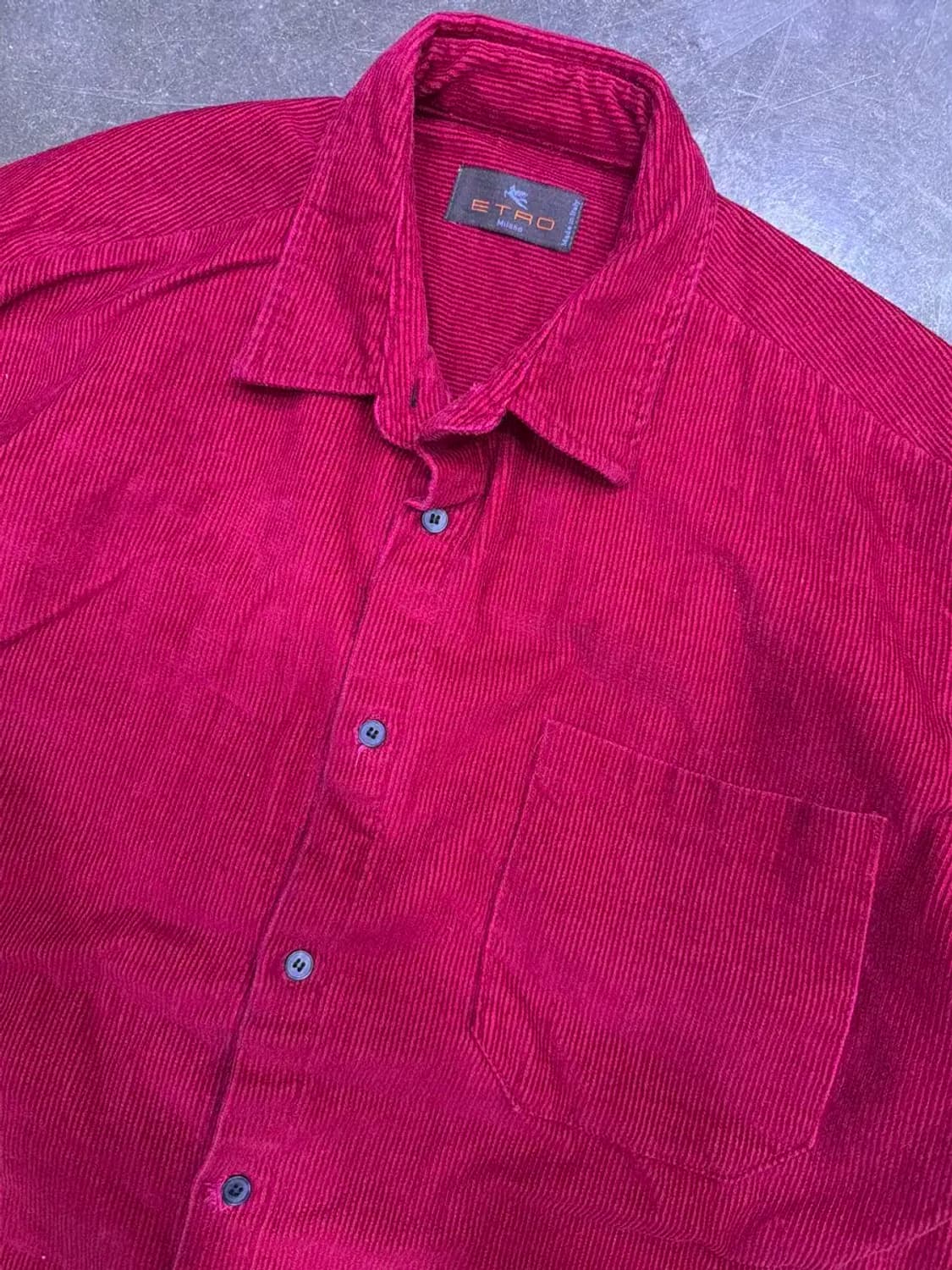 ETRO 에트로 코듀로이 셔츠 버건디 48 상품이미지4