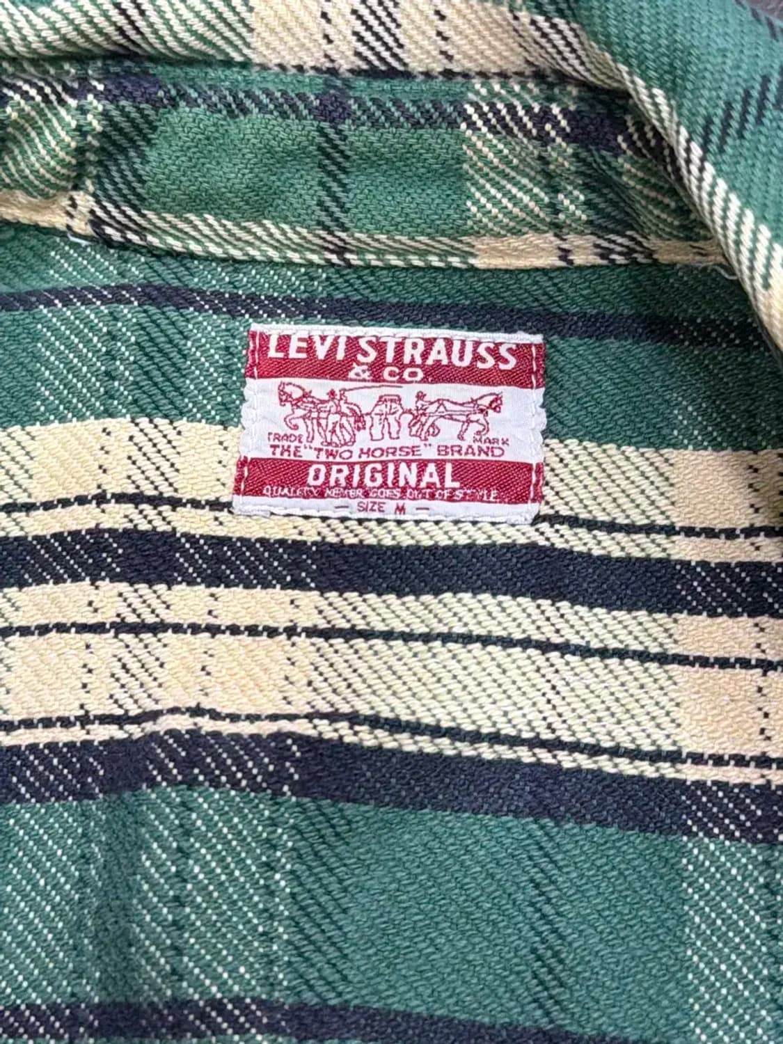 리바이스 헤비코튼 플란넬 그린 체크셔츠 M 상품이미지8