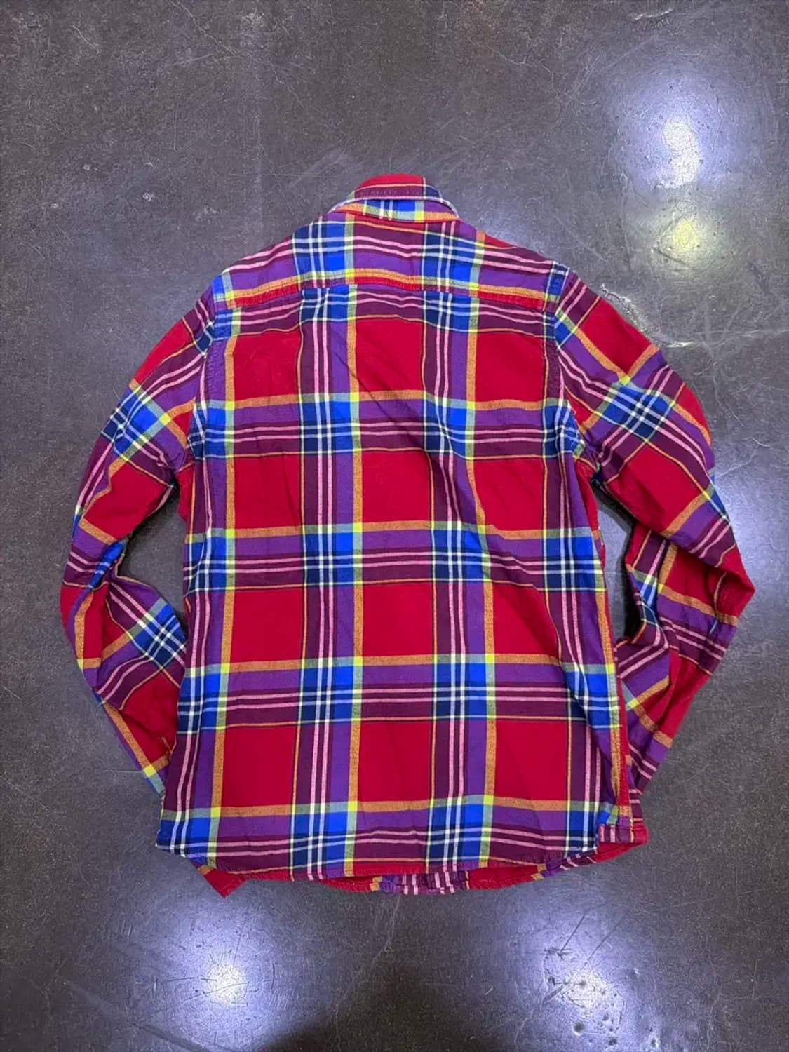 아베크롬비 플란넬 체크셔츠 레드 머슬핏 M 상품이미지2