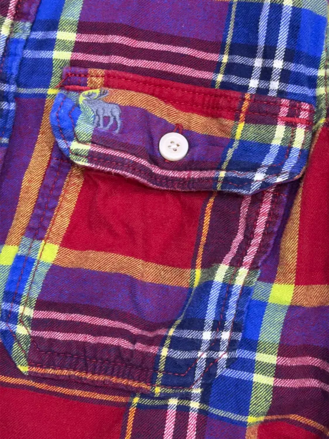 아베크롬비 플란넬 체크셔츠 레드 머슬핏 M 상품이미지4