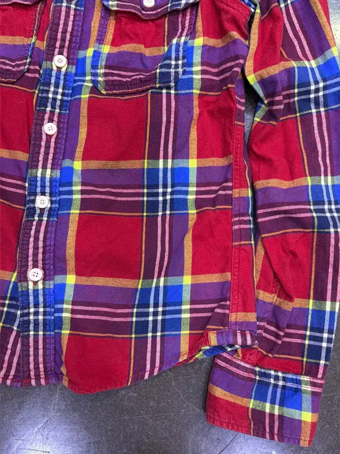 아베크롬비 플란넬 체크셔츠 레드 머슬핏 M 상품이미지5