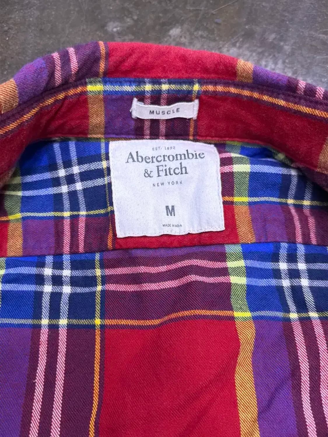 아베크롬비 플란넬 체크셔츠 레드 머슬핏 M 상품이미지7