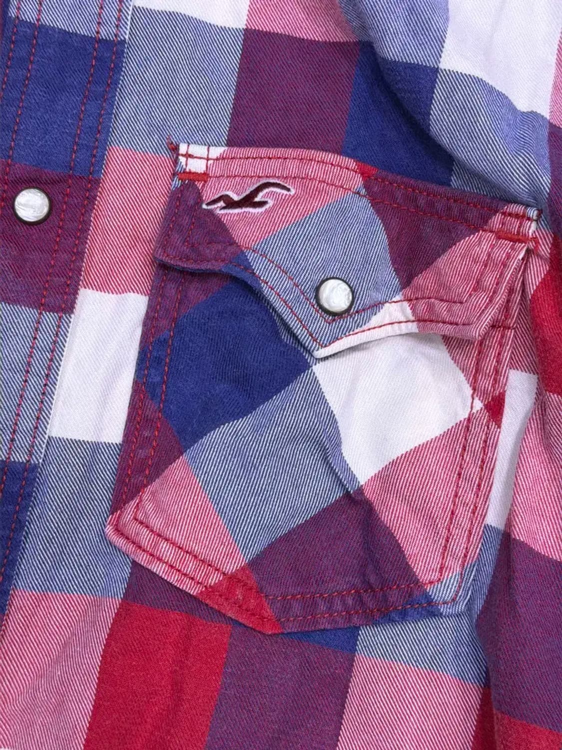 홀리스터 헤비코튼 체크 웨스턴 셔츠 남방 M 상품이미지4