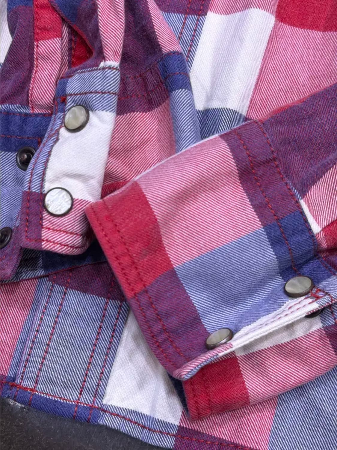 홀리스터 헤비코튼 체크 웨스턴 셔츠 남방 M 상품이미지5