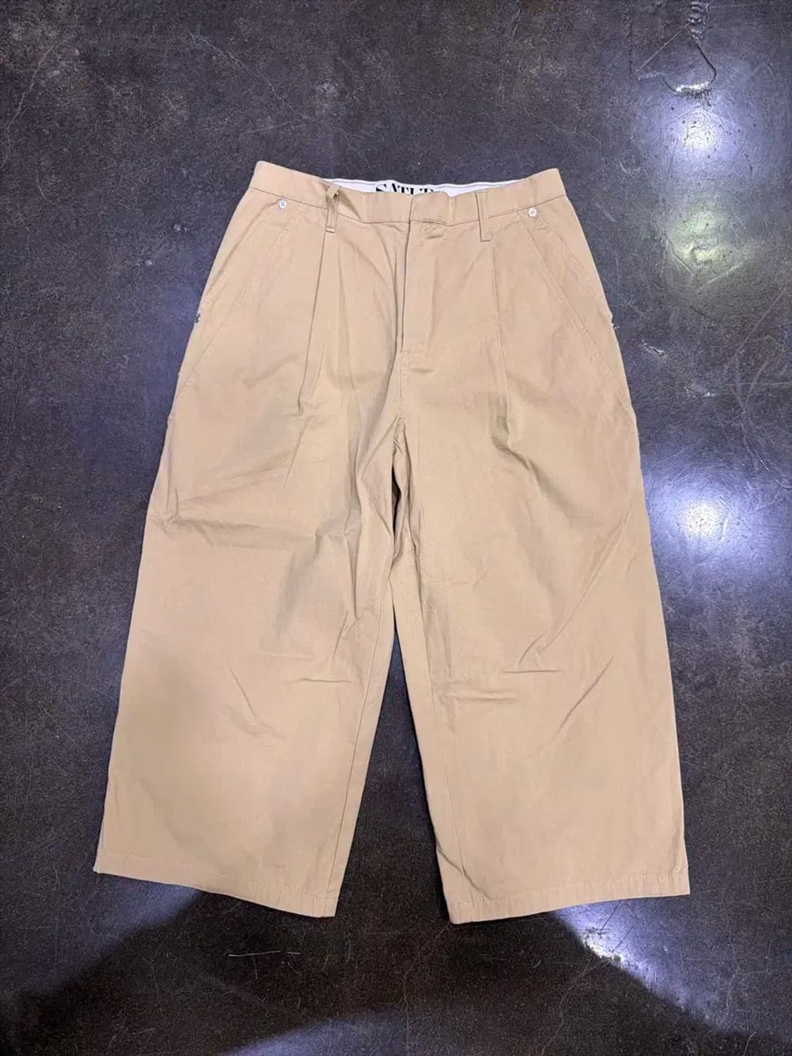 세터 와이드 2 핀턱 와이드핏 치노팬츠 베이지 M 상품이미지1