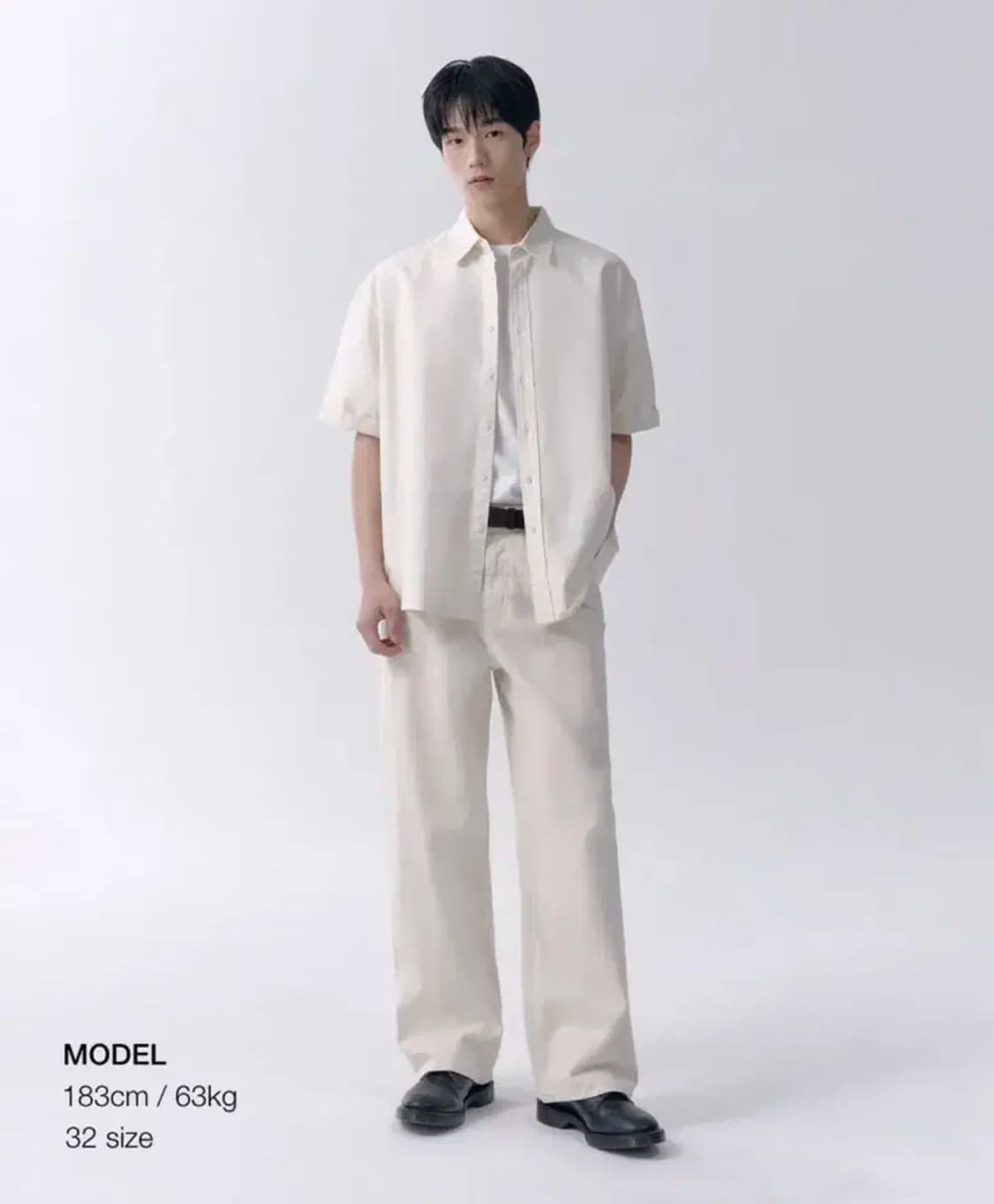 무신사스탠다드 와이드 데님 팬츠 크림 32 상품이미지1