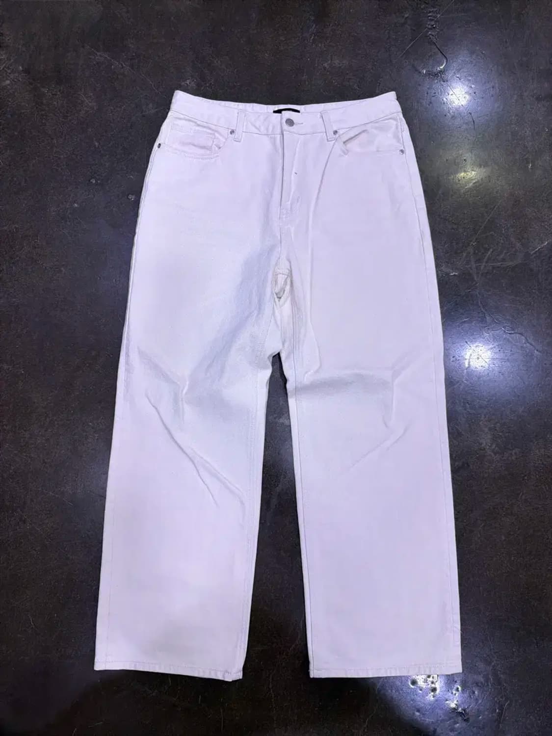 무신사스탠다드 와이드 데님 팬츠 크림 32 상품이미지3