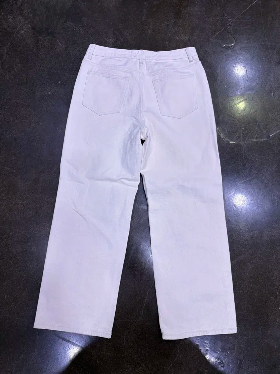 무신사스탠다드 와이드 데님 팬츠 크림 32 상품이미지4