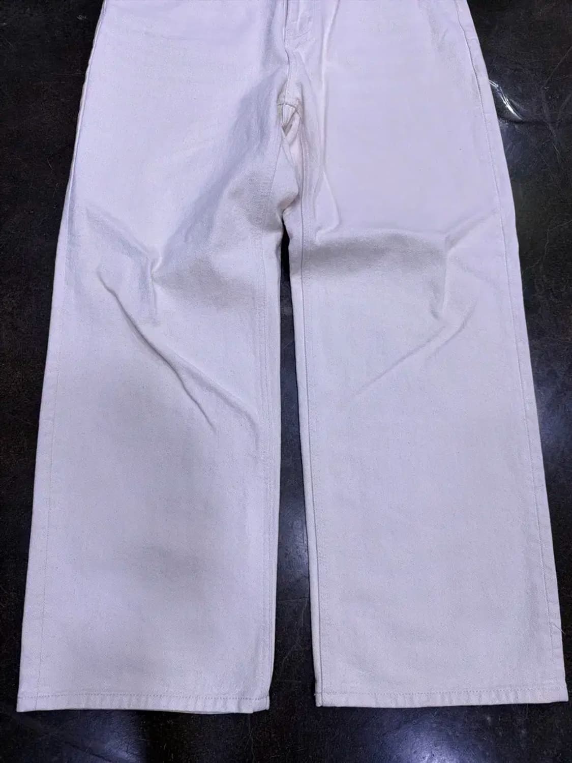 무신사스탠다드 와이드 데님 팬츠 크림 32 상품이미지6