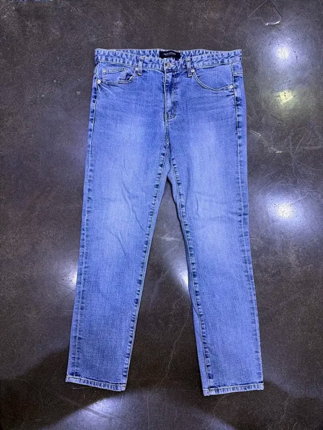 피스워커 중청 워싱 뉴크롭 슬림핏 데님팬츠 34 상품이미지1