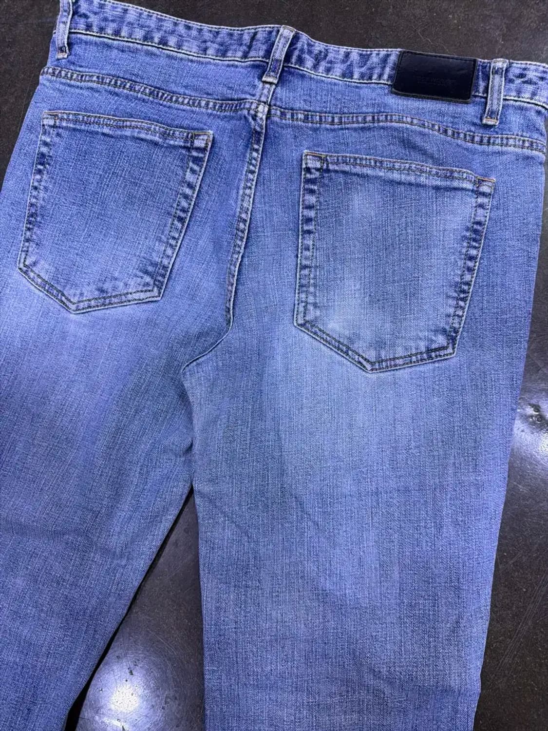 피스워커 중청 워싱 뉴크롭 슬림핏 데님팬츠 34 상품이미지6