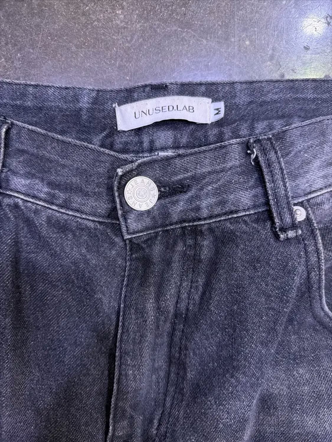 언유즈드랩 블랙 데님 멀티 포켓 카고 와이드 팬츠 M 상품이미지7