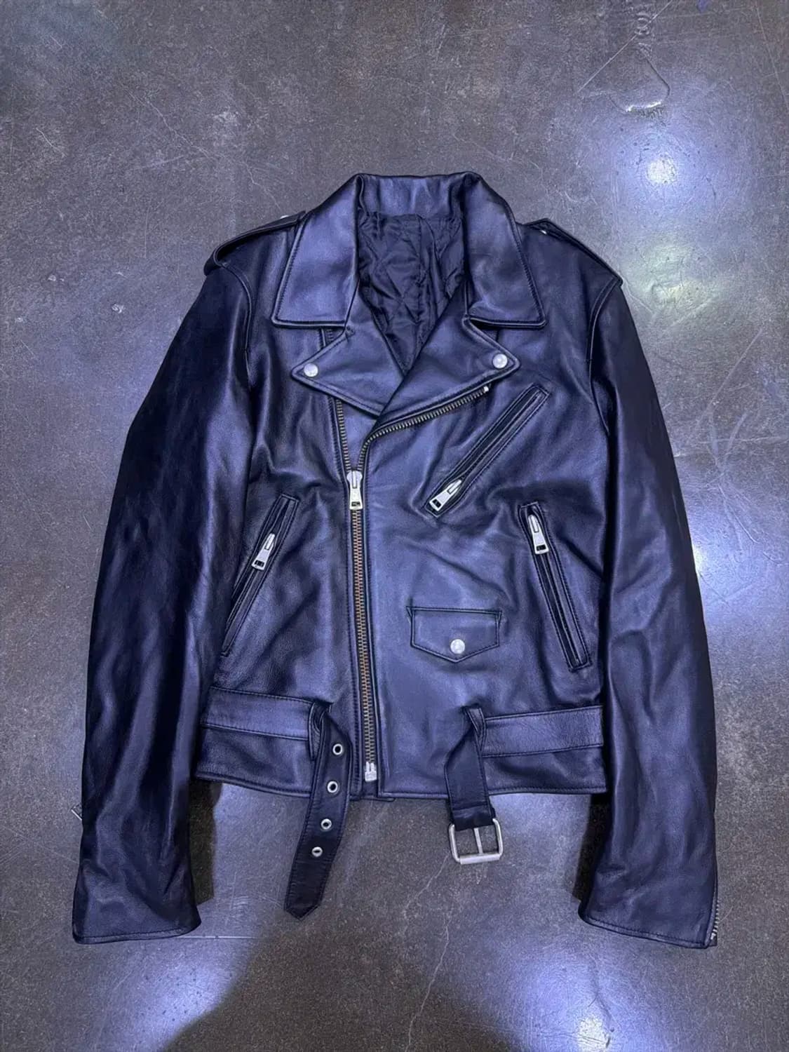 세인 양가죽 더블 라이더 벨트 레더 자켓 95 상품이미지1