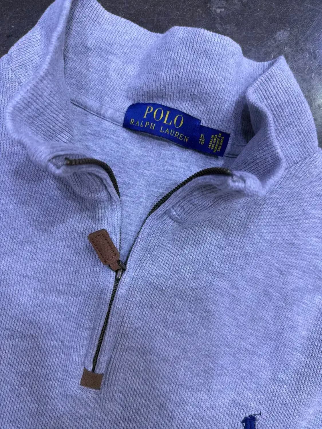폴로 랄프로렌 하프집업 니트 스웨터 그레이 XL 상품이미지5