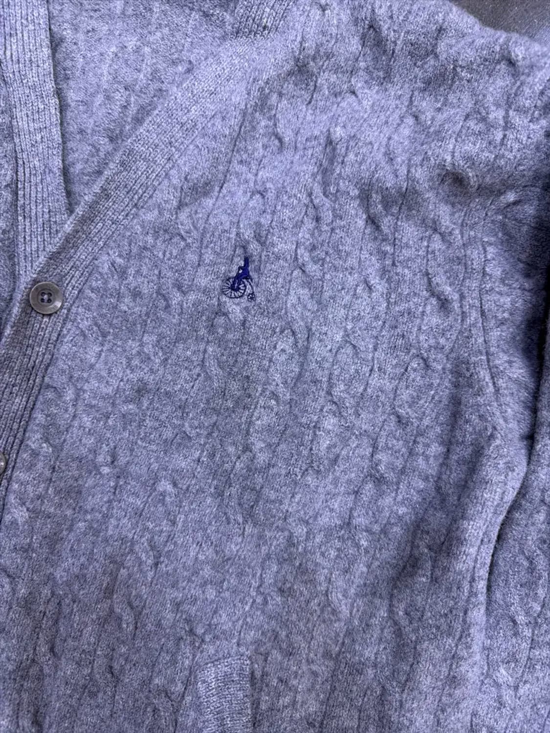 빈폴 케이블 꽈배기 울 니트 가디건 그레이 100 상품이미지4