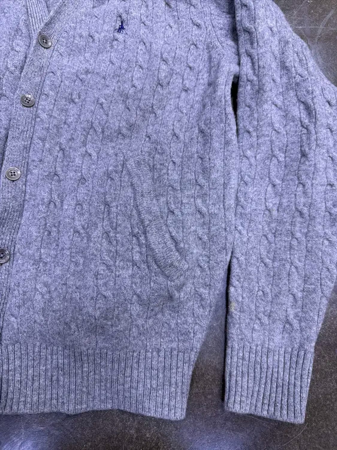 빈폴 케이블 꽈배기 울 니트 가디건 그레이 100 상품이미지5