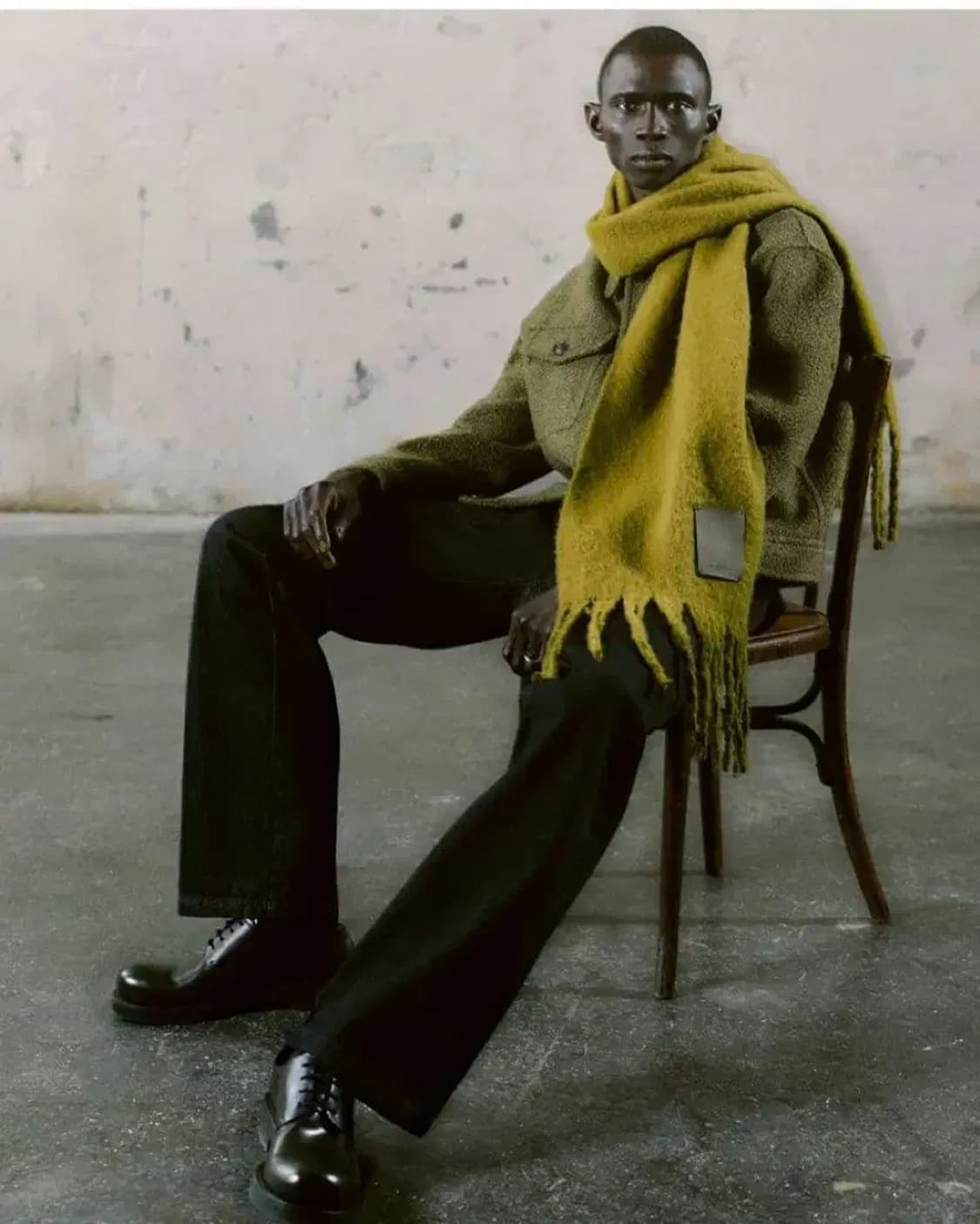 자라 부클레 텍스처 트러커 자켓 올리브 L 상품이미지2