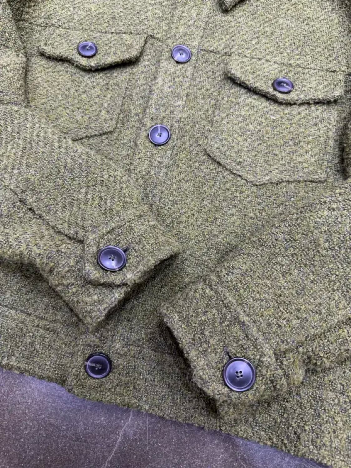 자라 부클레 텍스처 트러커 자켓 올리브 L 상품이미지8