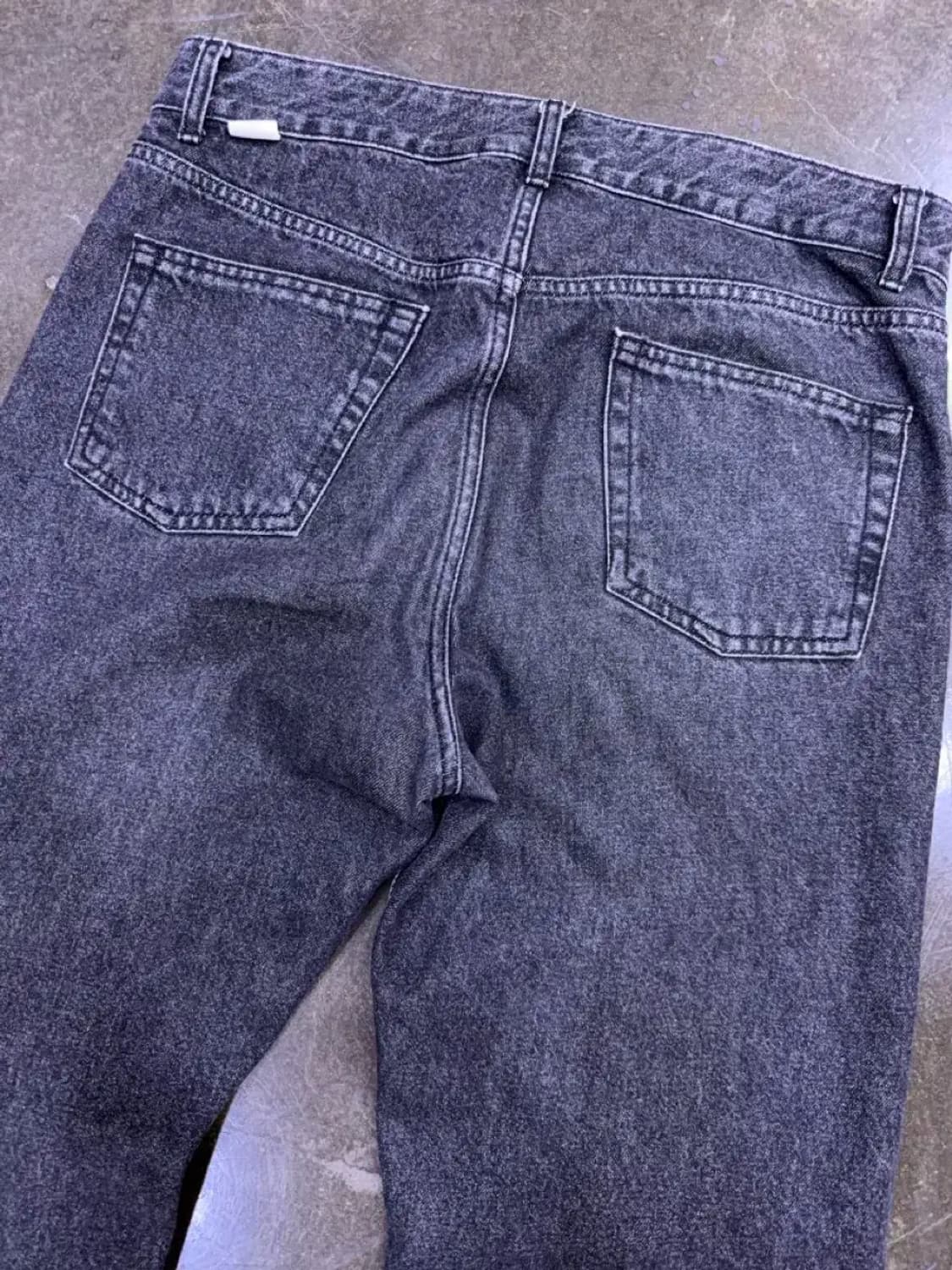 유니폼브릿지 핀턱 와이드 흑청 데님팬츠 L 상품이미지8