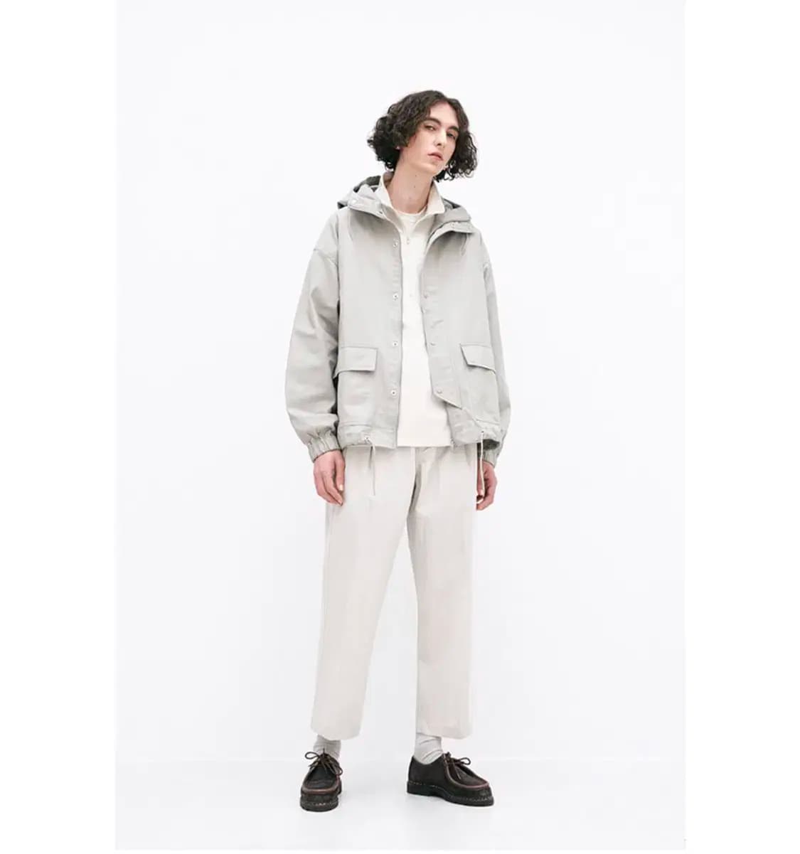 파르티멘토 코드 후드 집업 자켓 스모크레이 L 상품이미지4