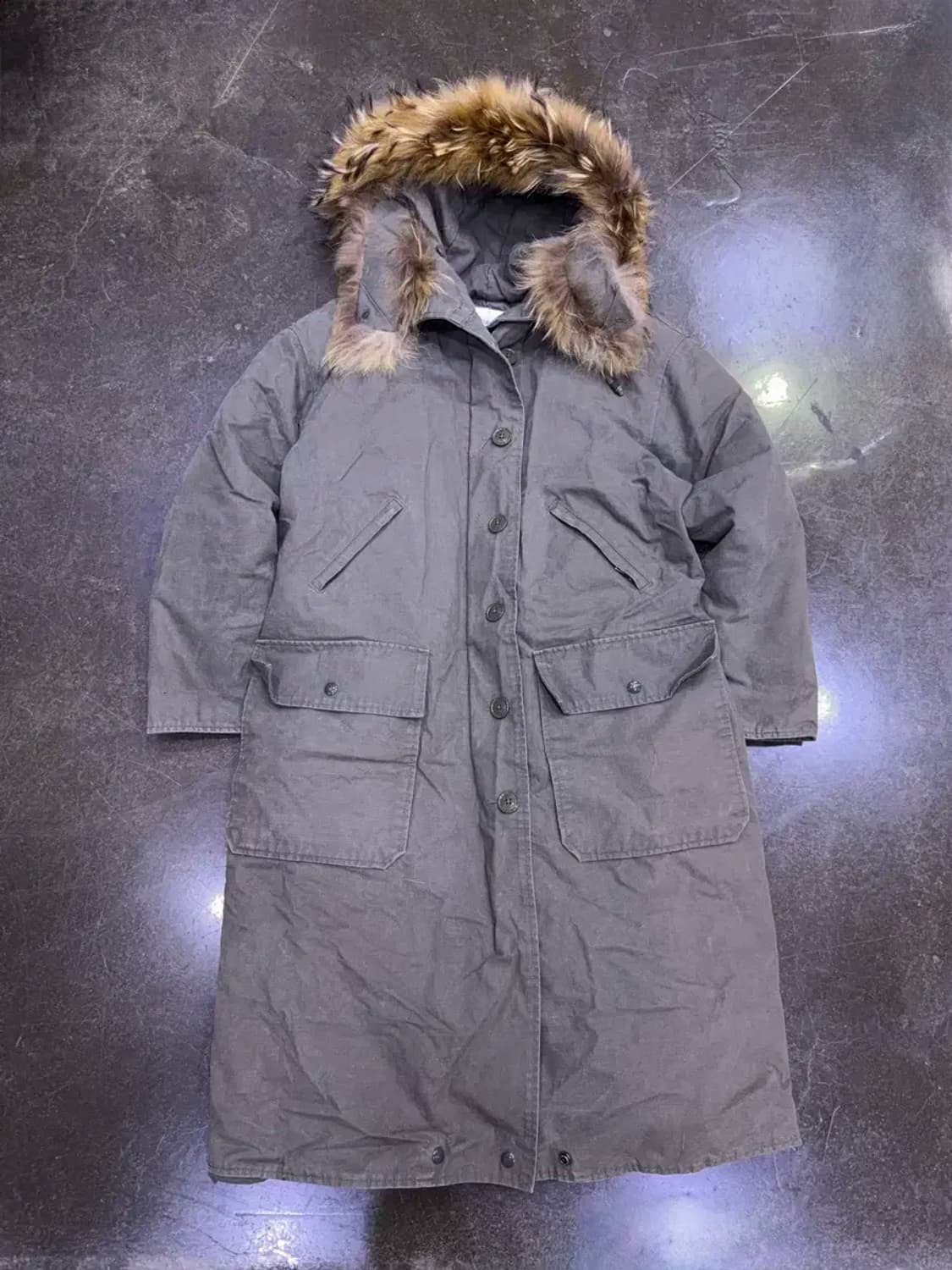 스튜디오 톰보이 라쿤 퍼 덕다운 롱 야상 자켓 점퍼 80 상품이미지2